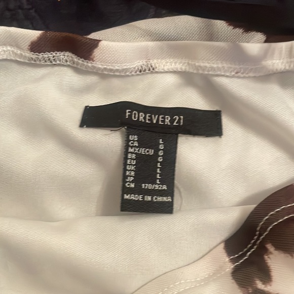 Forever 21 ruched cow print tight dress size L - Picture 2 of 3